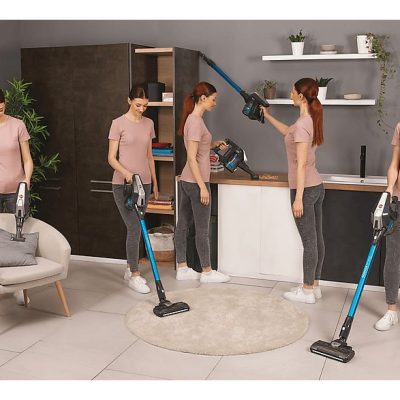 Aspirador escoba - HOOVER HF322TP 011, 240 W, Potencia de succión 240 W, Depósito 0,7 l, Autonomía 40 min, Gris Obsidiano & Azul Skyfall
