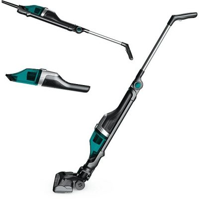Aspirador escoba - ROWENTA RH1239WO, 145 W, Potencia de succión 200 AirWatt, Depósito 0,4 l, Autonomía 40 min, Negro y azul