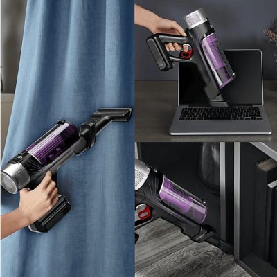 Aspirador escoba - Rowenta RH2039WO X-Force Flex 9.60 Allergy, 200 W, 0.4 L, 45 min, Tecnol. Ciclónica, 3 modos, Multisuperficie, Ultraligera, Púrpura