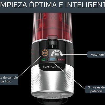 Aspirador escoba - Rowenta RH2079 X-Force Flex 9.60 Animal Care, 200 W, 0.4 L, 45 min, Tecno.Ciclónica, 3 modos, Ultraligera, Especial Mascotas, Roja