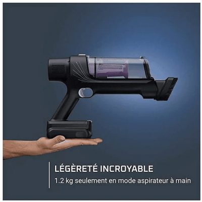 Aspirador escoba - ROWENTA RH6A21WO, 140 W, Potencia de succión 30 AirWatt, Depósito 0,44 l, Autonomía 45 min, Morado y aluminio