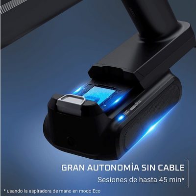 Aspirador escoba - ROWENTA RH6A35WO, 140 W, Potencia de succión 30 W, Depósito 0,44 l, Autonomía 45 min, Morado y aluminio