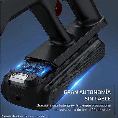 Aspirador escoba - Rowenta RH9A73 X - Force Flex 13.60 Animal Care, 380 W, 0.65 L, 60 min, Sin cables, Multisuperficie, Especial mascotas, Rojo