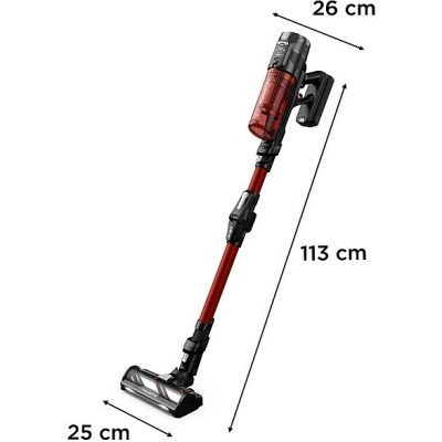 Aspirador escoba - Rowenta RH9A73 X - Force Flex 13.60 Animal Care, 380 W, 0.65 L, 60 min, Sin cables, Multisuperficie, Especial mascotas, Rojo
