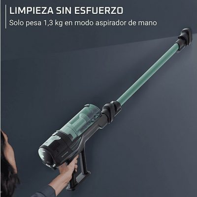 Aspirador escoba - Rowenta X-FORCE 8.80 RH1833, 250 W, 100 AW, 45 min Autonomía, 0.44 L, Ligera, 1.3 Kg, Limpieza 4 en 1, Verde, Gris