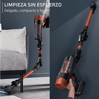 Aspirador escoba - Rowenta X Force Flex 10.80 RH7A73, Potencia succión 120 AW, 300 W, 60 min autonomía, Accesorios, Especial mascotas, Naranja