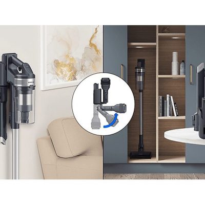 Aspirador escoba - SAMSUNG VS15A6031R4/ET, 410,00 W, Potencia de succión 150 AirWatt, Depósito 0,80 l, Autonomía mínima: 5 min media: 20 min máxima: 40 min, Negro