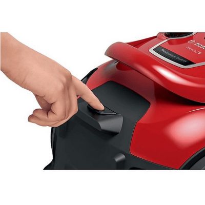 Aspirador sin bolsa - BOSCH Serie 6 BGC41Q69, 600 W, Potencia de succión 600 W, Depósito 2,4 l, Rojo