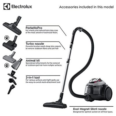 Aspirador sin bolsa - ELECTROLUX 900 258 548, 700 W, Potencia de succión 700 W, Depósito 1,6 l, Gris