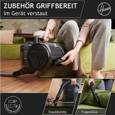 Aspirador sin bolsa - HOOVER HP120PET 011, 700 W, Depósito 2 l, Gris