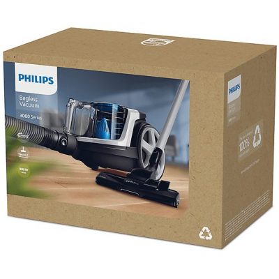 Aspirador sin bolsa - PHILIPS 3000 series FC9332/09, 650 W, Potencia de succión 16,8 kPa, Depósito 1,5 l, Negro, Azul, Gris, Blanco