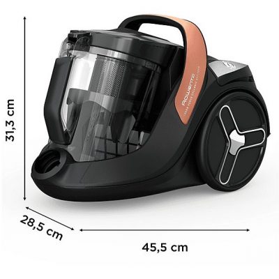 Aspirador sin bolsa - ROWENTA Green Force  Cyclonic Effitech RO7C30, 500 W, Depósito 2,5 l, Negro, Naranja