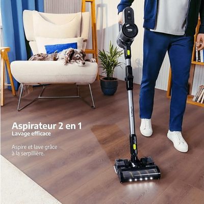 Aspiradora escoba - BEKO VRT84225VI, 1,0 W, Potencia de succión 100 W, Depósito 0,1 ml, Gris