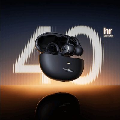 Auriculares conducción de aire - Baseus Inspire XC1 Sound By Bose, 40 h de autonomía, Cancelación de ruido, Sonido inmersivo Dolby Spatial, Negro