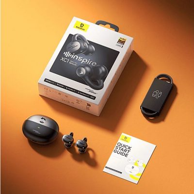 Auriculares conducción de aire - Baseus Inspire XC1 Sound By Bose, 40 h de autonomía, Cancelación de ruido, Sonido inmersivo Dolby Spatial, Negro