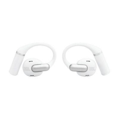 Auriculares conducción de aire - JBL Sense Pro, 38h Autonomía, Open-ear, Gancho Ajustable, 4 Micrófonos, Blanco