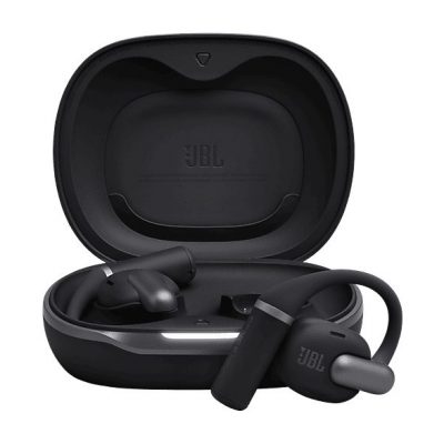 Auriculares conducción de aire - JBL Sense Pro, 38h Autonomía, Open-ear, Gancho Ajustable, 4 Micrófonos, Negro