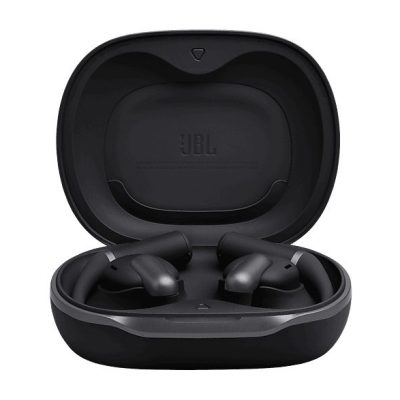 Auriculares conducción de aire - JBL Sense Pro, 38h Autonomía, Open-ear, Gancho Ajustable, 4 Micrófonos, Negro