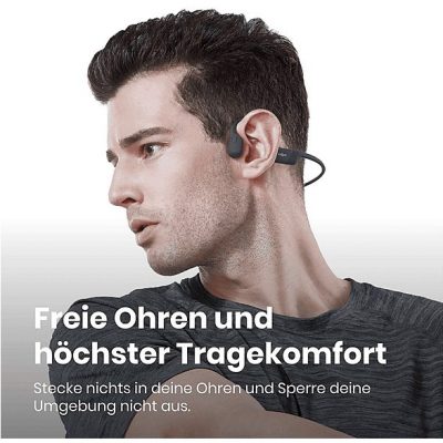 Auriculares conducción ósea  - OPENRUN SHOKZ, Control remoto, Bluetooth, Negro