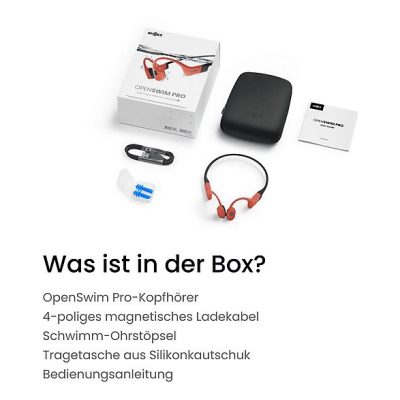 Auriculares conducción ósea  - OpenSwim Pro SHOKZ, Control remoto, Bluetooth, Red