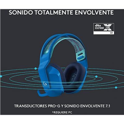 Auriculares Gaming  - 981-000943 LOGITECH, Circumaurales, Bluetooth, Azul