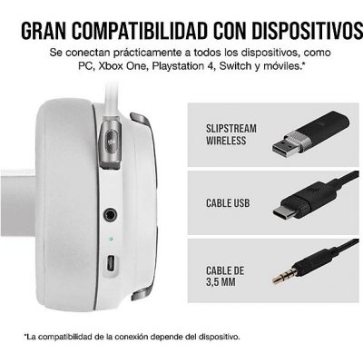 Auriculares Gaming  - CA-9011186-EU CORSAIR, Circumaurales, Blanco