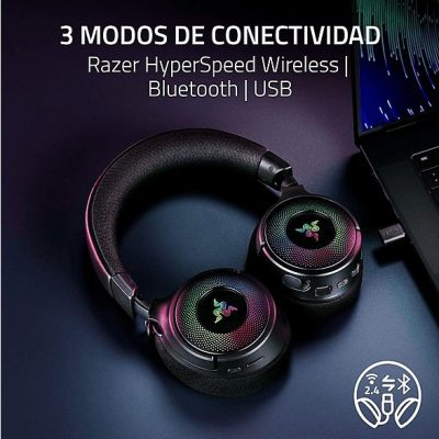 Auriculares gaming - Razer Kraken V4, Circumaurales, Bluetooth, Negro