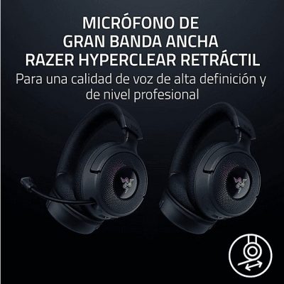 Auriculares gaming - Razer Kraken V4, Circumaurales, Bluetooth, Negro