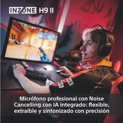 Auriculares gaming - Sony INZONE H9 II, Inalámbricos, Noise Cancelling, Fnatic, Micrófono, IA, 30h, Bluetooth/LE/2,4 GHz, Ligeros, PC, WHG910N, Blanco