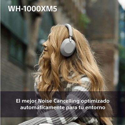 Auriculares inalámbricos - Sony WH-1000XM5B, Estuche rígido, Cancelación ruido, 30h, Hi-Res, Carga Rápida, Llamada Nítida, Bluetooth, Diadema, Negro