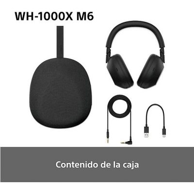 Auriculares inalámbricos - Sony WH-1000XM6, Cancelación ruido, 30h Autonomía, Hi-Res, Carga Rápida, Cómodo, Plegable, iOS/Android, Azul