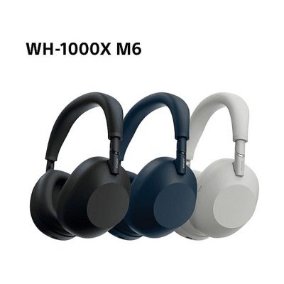 Auriculares inalámbricos - Sony WH-1000XM6, Cancelación ruido, 30h Autonomía, Hi-Res, Carga Rápida, Cómodo, Plegable, iOS/Android, Azul