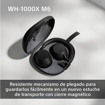 Auriculares inalámbricos - Sony WH-1000XM6, Cancelación ruido, 30h Autonomía, Hi-Res, Carga Rápida, Cómodo, Plegable, iOS/Android, Azul