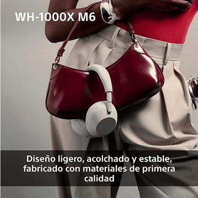 Auriculares inalámbricos - Sony WH-1000XM6, Cancelación ruido, 30h Autonomía, Hi-Res, Carga Rápida, Cómodo, Plegable, iOS/Android, Azul