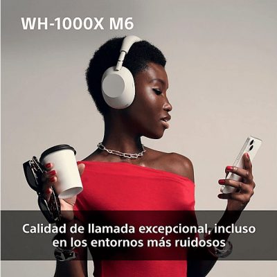 Auriculares inalámbricos - Sony WH-1000XM6, Cancelación ruido, 30h Autonomía, Hi-Res, Carga Rápida, Cómodo, Plegable, iOS/Android, Negro