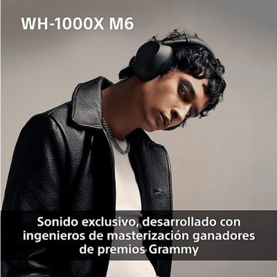 Auriculares inalámbricos - Sony WH-1000XM6, Cancelación ruido, 30h Autonomía, Hi-Res, Carga Rápida, Cómodo, Plegable, iOS/Android, Plata