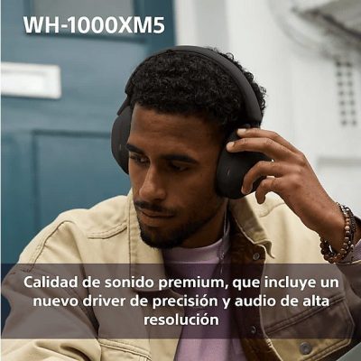 Auriculares inalámbricos - Sony WH1000XM5L, Cancelación ruido (Noise Cancelling), 30h, Hi-Res, Carga Rápida, Con Asistente, Bluetooth, Diadema, Azul