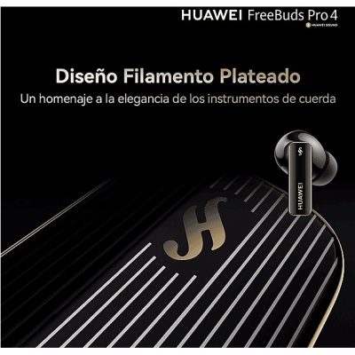 Auriculares True Wireless - Huawei FreeBuds Pro 4, 33h Autonomía, Cancelación de Ruido, Doble Conexión, Blanco