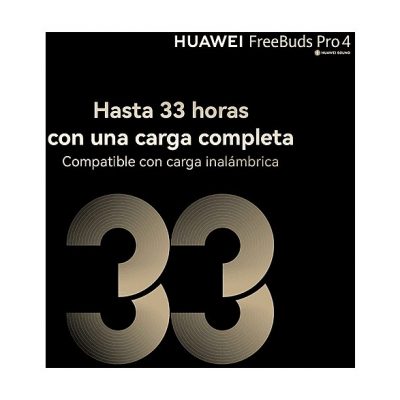 Auriculares True Wireless - Huawei FreeBuds Pro 4, 33h Autonomía, Cancelación de Ruido, Doble Conexión, Blanco