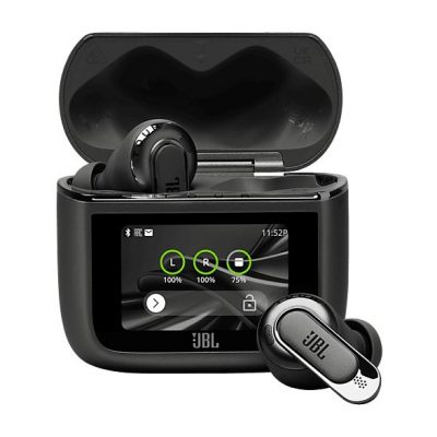 Auriculares True Wireless - JBL Tour Pro 3, Sonido espacial 360, Cancelación de ruido adaptativa, 40 h, Estuche con pantalla, asistente de voz, Negro