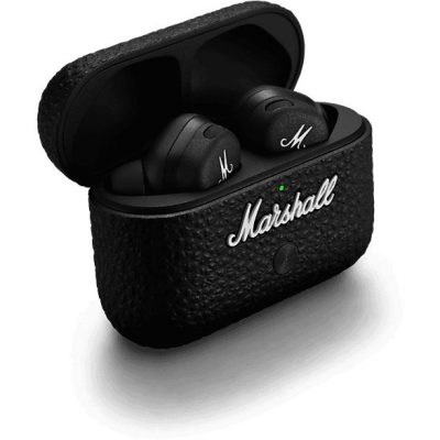 Auriculares True Wireless - Marshall Motif II A.N.C., Cancelación activa ruido, 30h de reproducción, Carga inalámbrica, Negro