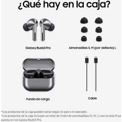 Auriculares True Wireless - Samsung Galaxy Buds3 Pro, ANC, Bluetooth 5.4, Audio 24bits, 3 Micrófonos, Reproducción hasta 30h, Dual Amp, Grafito