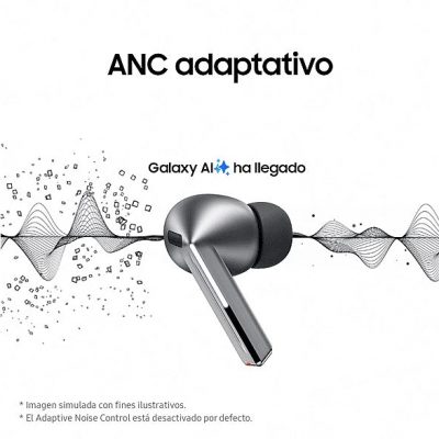 Auriculares True Wireless - Samsung Galaxy Buds3 Pro, ANC, Bluetooth 5.4, Audio 24bits, 3 Micrófonos, Reproducción hasta 30h, Dual Amp, Grafito