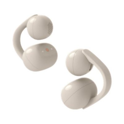 Auriculares True Wireless - Sony LinkBuds Clip, Estilo abierto, 3 modos de escucha, IPX4, Llamadas nítidas, 37 horas, IA, Táctil, iOS/Android, Beige