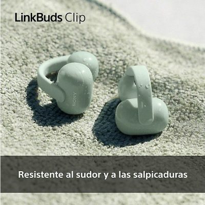 Auriculares True Wireless - Sony LinkBuds Clip, Estilo abierto, 3 modos de escucha, IPX4, Llamadas nítidas, 37 horas, IA, Táctil, iOS/Android, Beige