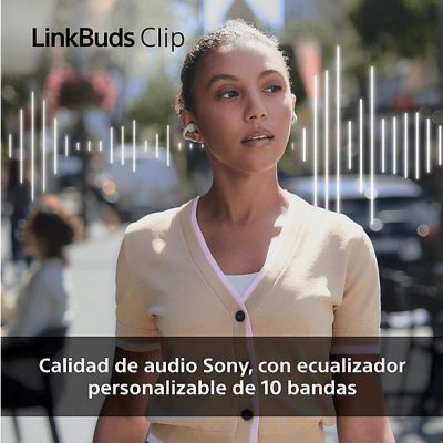 Auriculares True Wireless - Sony LinkBuds Clip, Estilo abierto, 3 modos de escucha, IPX4, Llamadas nítidas, 37 horas, IA, Táctil, iOS/Android, Negro
