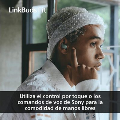 Auriculares True Wireless - Sony LinkBuds Fit, Cancelación de ruido (Noise Cancelling), Bluetooth, HiRes, 21 horas, iOS y Android, Google, IPX4, Negro