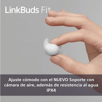 Auriculares True Wireless - Sony LinkBuds Fit, Cancelación de ruido (Noise Cancelling), Bluetooth, HiRes, 21 horas, iOS y Android, Google, IPX4, Negro
