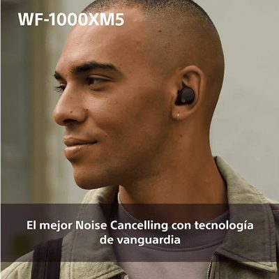 Auriculares True Wireless - Sony WF1000XM5B, Cancelación de ruido (Noise Cancelling), Hi-Res, Google assistant, Alexa, Siri, 24 horas, IPX4, Negro