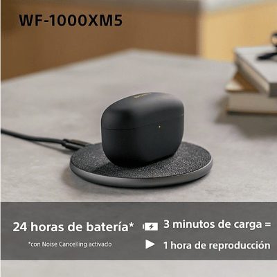 Auriculares True Wireless - Sony WF1000XM5B, Cancelación de ruido (Noise Cancelling), Hi-Res, Google assistant, Alexa, Siri, 24 horas, IPX4, Negro